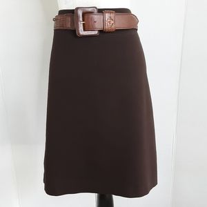 CACHA CONTOUR COLLECTION BROWN A-LINE SKIRT SZ 12